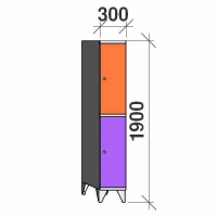 Sektsioonkapp, 2 ust, 1900x300x545 mm