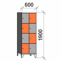 4-tier locker, 8 doors, 1900x600x545 mm