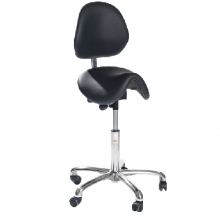 Saddle chair Dalton ALU, black, with backrest, 580-770 mm