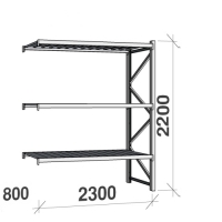 Extension bay 2200x2300x800 350kg/level,3 levels with steel decks