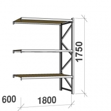 Lagerhylla följesektion 1750x1800x600 480kg/hyllplan 3 hyllor, spånskiva