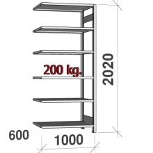 Laoriiul lisaosa 2020x1000x600 200kg/riiuliplaat,6 plaati ZN Kasten kasutatud