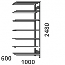 Extension bay 2480x1000x600, 7 shelves, ZN Kasten used