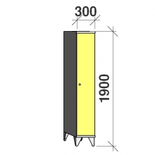 Locker 1x300, 1900x300x545, long door