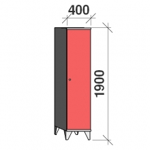 Skåp 1x400, 1900x400x545, lång dörrar