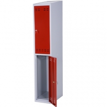 Clothing cabinet, red/grey 2 doors 1920x350x550