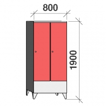 Locker 2x400, 1900x800x545 short door