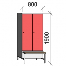 Riidekapp pingiga, 2x400 1900x800x830