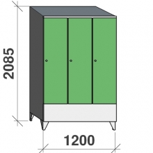 Skåp 3x400, 2085x1200x545 kort dörr, sluttande topp, separationsvägg