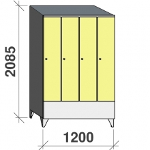 Skåp 4x300, 2085x1200x545 kort dörr, sluttande topp