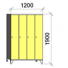 Riidekapp 4x300, 1900x1200x545, pikk uks