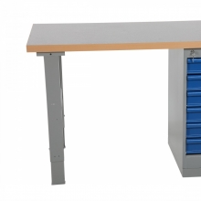 Worktable w. drawer un. 6 draw. 2000x800 mm, vinyl