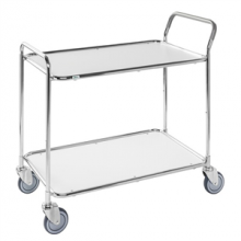 Shelf trolley, galv/white 1020x555x965mm, 150kg