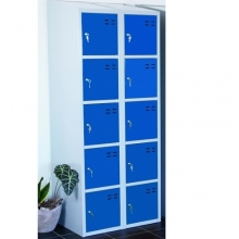 Storage locker, blue/grey 10 comp. 1920x700x550