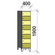 Lokerokaappi 8:lla ovella 1900x400x545