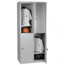 2-tier locker, 4 doors, 1820x800x500 RAL7035 Knocked Down