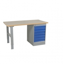 Worktable w. drawer un. 6 draw. 2000x800 mm, vinyl