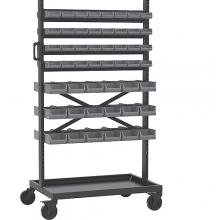 Tööriistakäru laokarpidega 972x613x1667, 36 tk. 250x148x130, 64 tk. 170x105x75