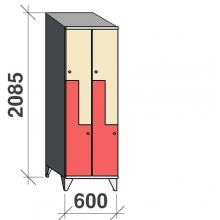 Z-kaappi 4:lla ovella 2085x600x545 viistokatolla