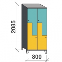 Z-kapp 2085x800x545, 4 ust, kaldkatusega