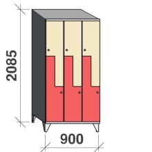 Z-kapp 2085x900x545, 6 ust, kaldkatusega