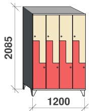 Z-locker 2085x1200x545, 8 doors with sloping top