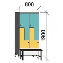 Z-kapp 1900x800x845, 4 ust, pingiga